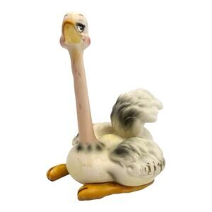 Vintage Joseph Originals Ceramic Ostrich Figurine 5” x 4”. Kitschy